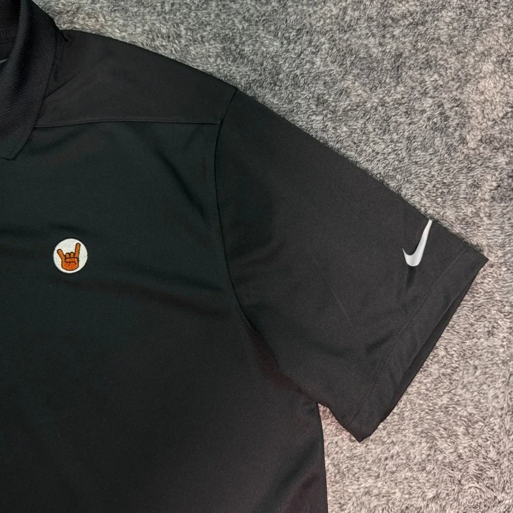 Texas Longhorns Nike Golf Mens Big 12 Dri-FIT Polo Shirt Performance Black Large